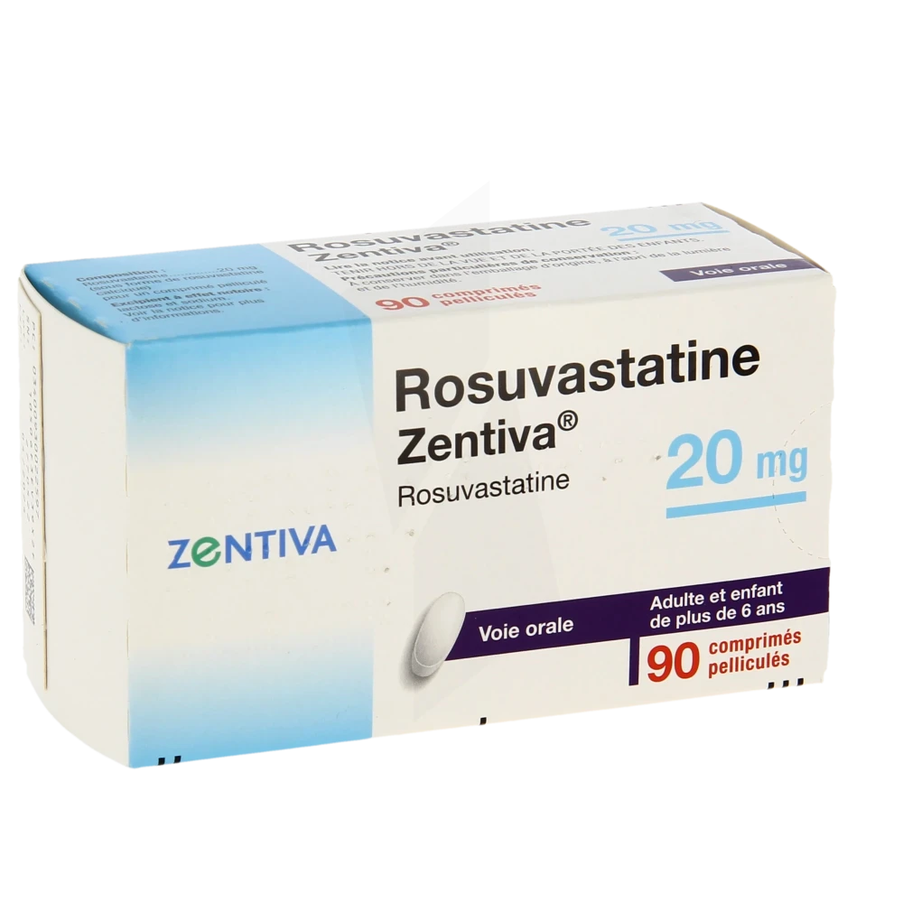 Rosuvastatine Zentiva 20 Mg, Comprimé Pelliculé