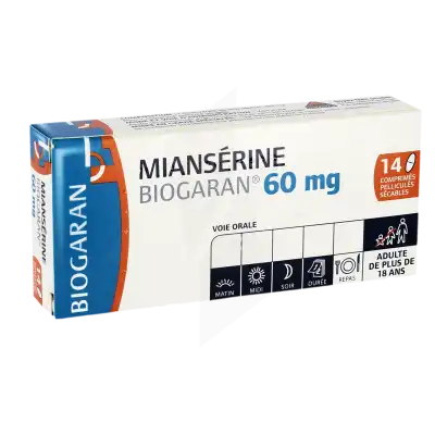Mianserine Biogaran 60 Mg, Comprimé Pelliculé Sécable à LE LAVANDOU