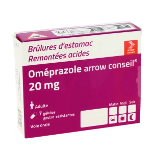 Omeprazole Arrow Conseil 20 Mg, Gélule Gastro-résistante