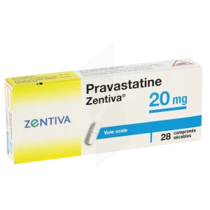 Pravastatine Zentiva 20 Mg, Comprimé Sécable