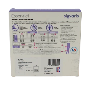 Sigvaris Essentiel Diaphane Semi-transparent Chaussette Classe 1 Femme Dune Normal M