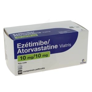 Ezetimibe/atorvastatine Viatris 10 Mg/10 Mg Cpr Pell Plq/90
