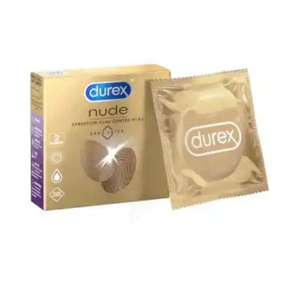 Durex Nude Préservatif Lubrifié Sans Latex B/2 à Casteljaloux