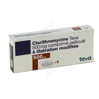 Clarithromycine Teva 500 Mg, Comprimé Pelliculé à Libération Modifiée à CHAMPAGNOLE