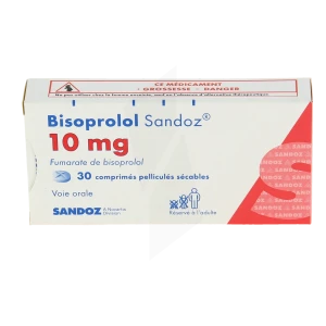 Bisoprolol Sandoz 10 Mg, Comprimé Pelliculé Sécable