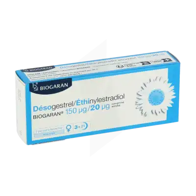 Desogestrel/ethinylestradiol Biogaran 150 Microgrammes/20 Microgrammes, Comprimé Enrobé à TOULON
