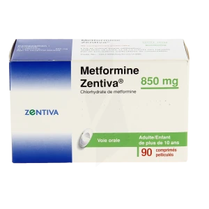 Metformine Zentiva 850 Mg, Comprimé Pelliculé