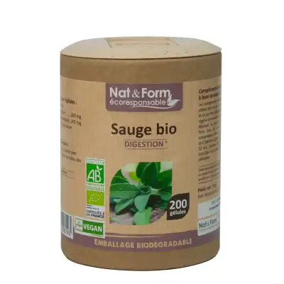 Nat&form Eco Responsable Sauge Bio Gélules B/200 à Fronton