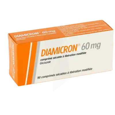 Diamicron 60 Mg, Comprimé Sécable à Libération Modifiée à Paris