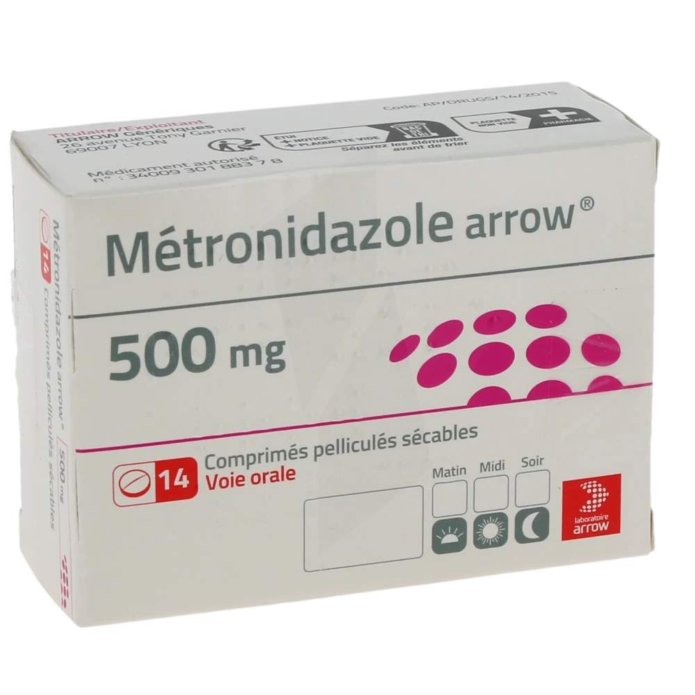 Metronidazole Arrow 500 Mg, Comprimé Pelliculé Sécable