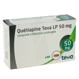 Quetiapine Teva Lp 50 Mg, Comprimé à Libération Prolongée