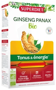 Superdiet Ginseng Bio Solution Buvable 20 Ampoules/10ml