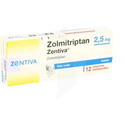Zolmitriptan Zentiva 2,5 Mg, Comprimé Orodispersible à Blere