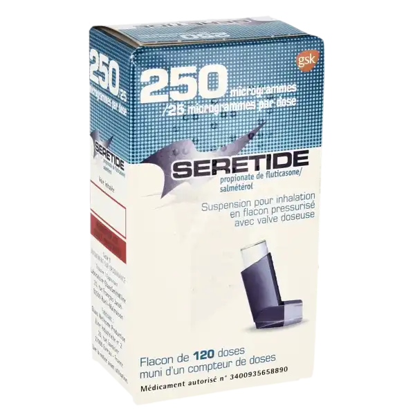 Seretide 250 Microgrammes/25 Microgrammes/dose, Suspension Pour Inhalation En Flacon Pressurisé Avec Valve Doseuse