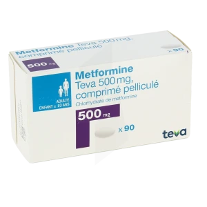 Metformine Teva 500 Mg, Comprimé Pelliculé