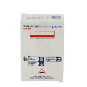 Ceftriaxone Biogaran 1 G/3,5 Ml, Poudre Et Solvant Pour Solution Injectable (im)