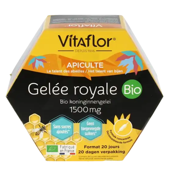 Vitaflor Bio Gelée Royale 1500mg Solution Buvable 20 Ampoules/15ml