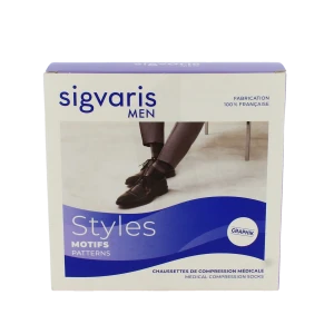 Sigvaris Styles Motifs Rayures Chaussettes  Homme Classe 2 Ardoise Medium Normal