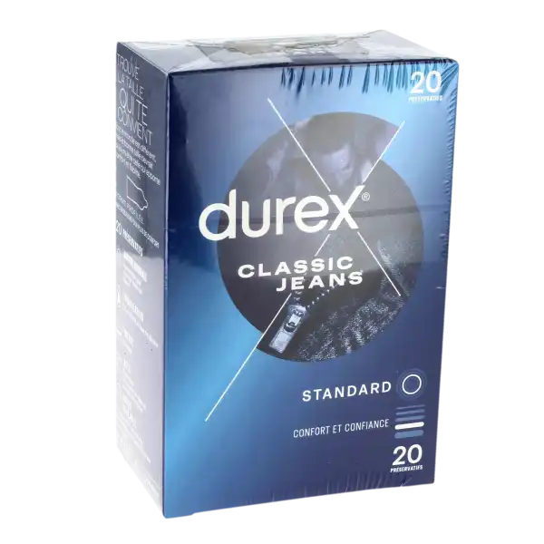 Durex Classic Jeans PrÉservatif LubrifiÉ B/20