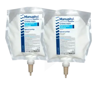 Manuphyl® Hydratation Intense Crème Main Hydratante Et Protectrice Lot De 2 Poches 800ml Pour Distributeur Mural Soribag à Forbach