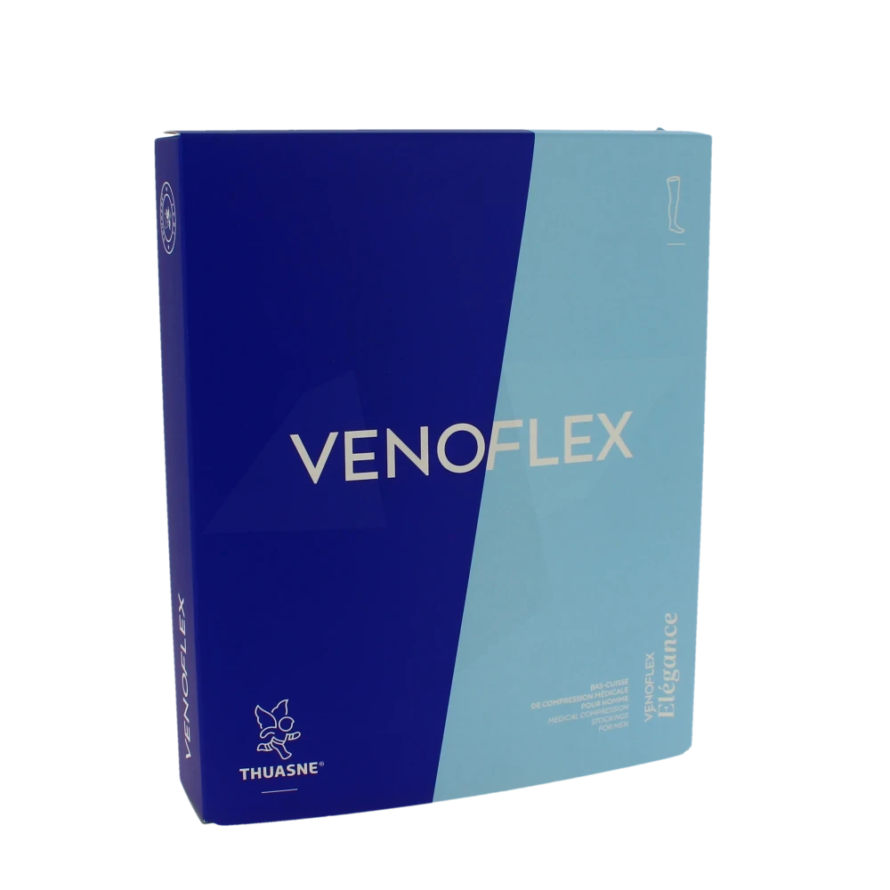 Venoflex Elegance 2 Bas Cuisse Antiglisse Maille Côtelée Homme Beige Taille 1n