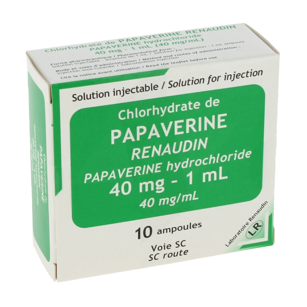 Papaverine Renaudin 40 Mg/ml, Solution Injectable