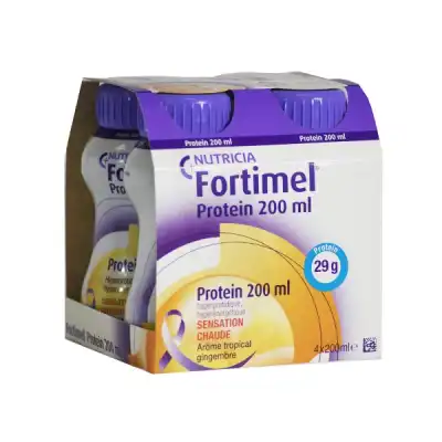 Fortimel Protein Sensation Chaude Nutriment Tropical Gingembre 4 Bouteilles/200ml à MULHOUSE