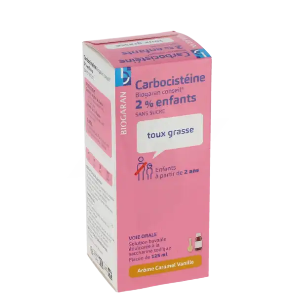 Carbocisteine Biogaran Conseil 2 % Enfants Sans Sucre, Solution Buvable édulcorée à La Saccharine Sodique