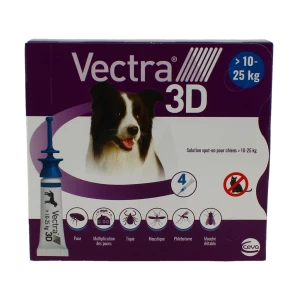 Vectra 3d Solution Spot-on Pour Chiens De 10-25 Kg, Solution Pour Spot-on