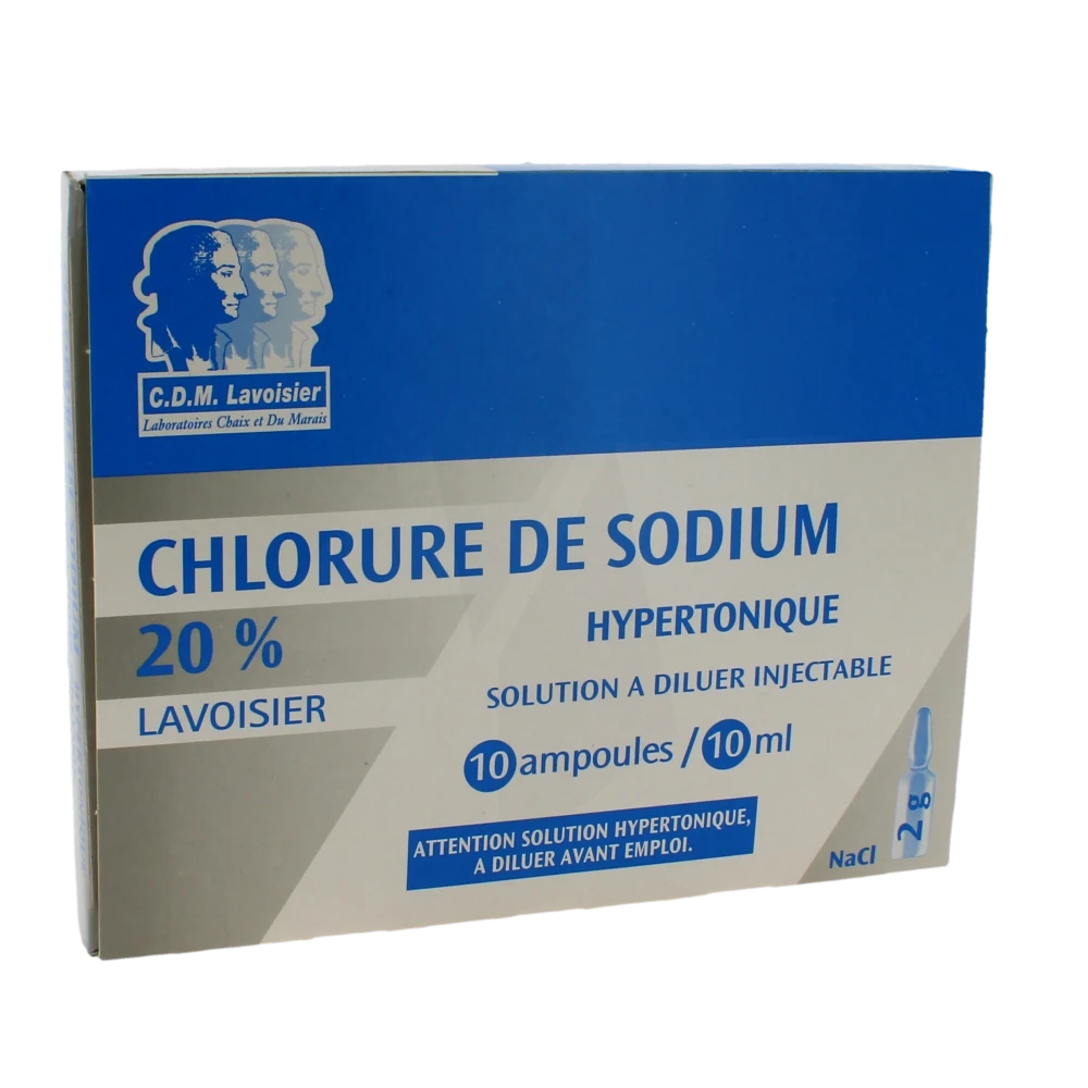 Chlorure De Sodium Hypertonique 20 % Lavoisier, Solution à Diluer Injectable