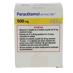 Paracetamol Arrow Lab 500 Mg, Gélule