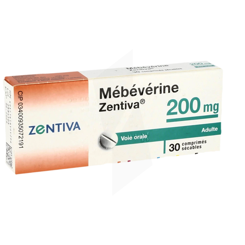 Mebeverine Zentiva 200 Mg, Comprimé Sécable
