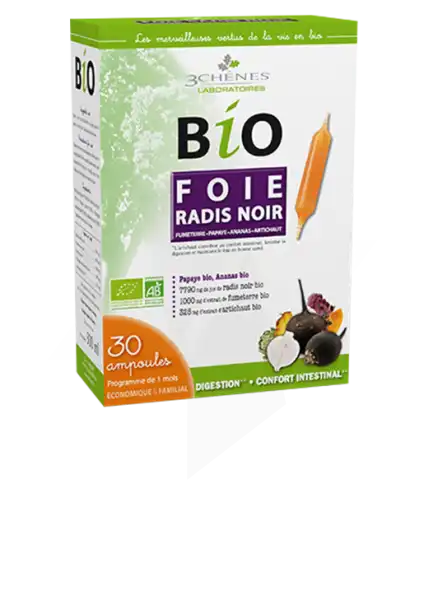 3 Chenes Bio Radis Noir Solution Buvable Foie 30 Ampoules/10ml