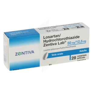 Losartan/hydrochlorothiazide Zentiva Lab 50 Mg/12,5 Mg, Comprimé Pelliculé