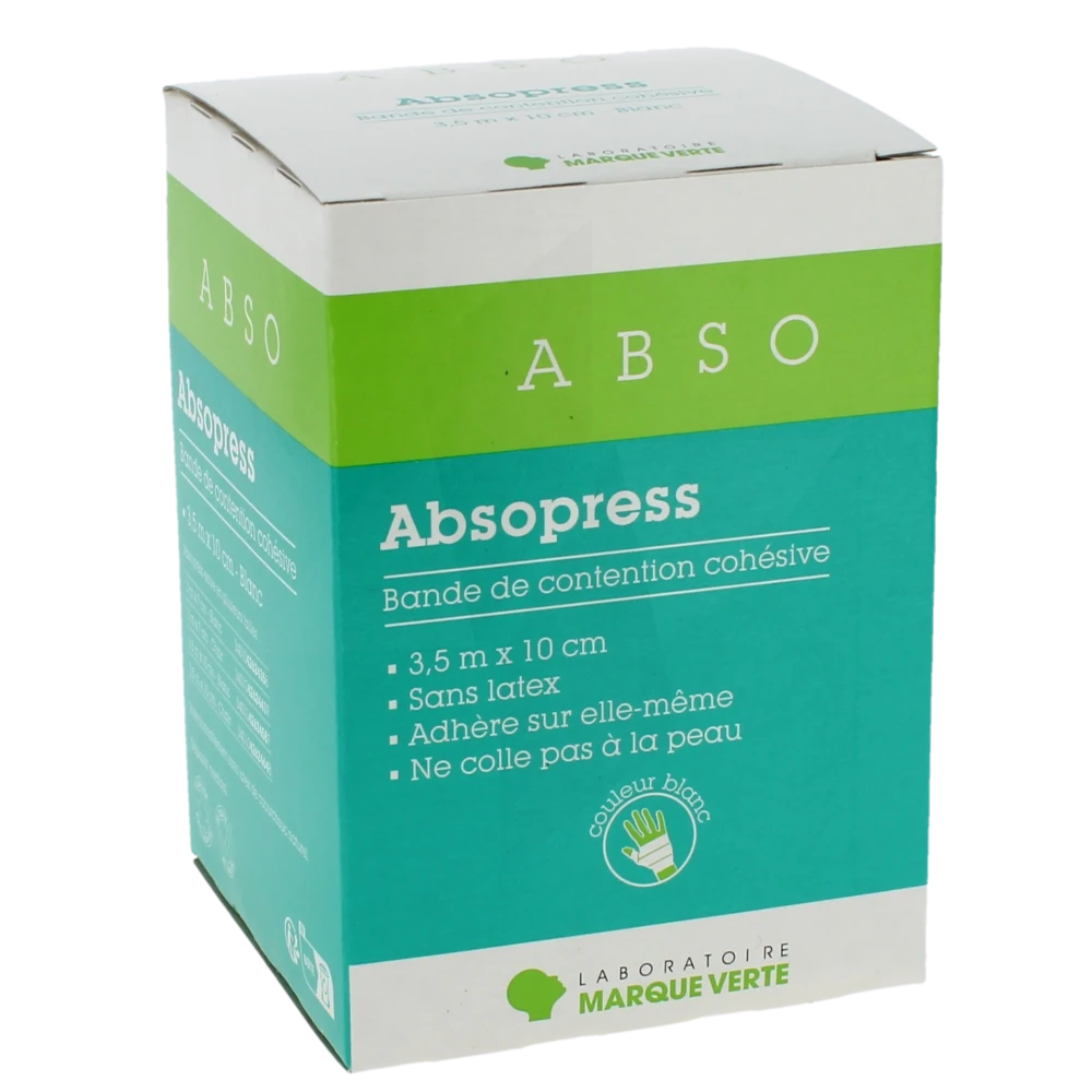 Absopress Bande Contention Cohésive 3,5m X 10cm  Blanc