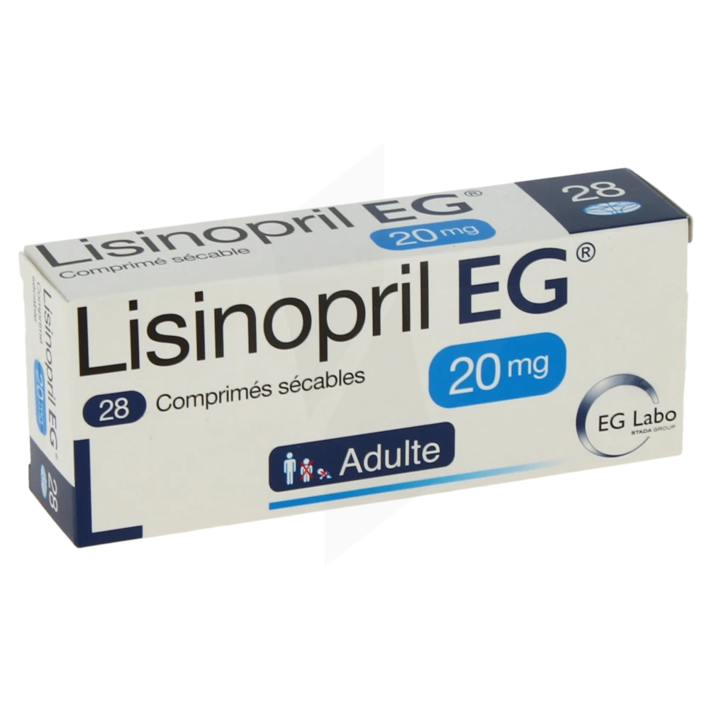 Lisinopril Eg 20 Mg, Comprimé Sécable