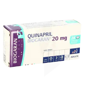 Quinapril Biogaran 20 Mg, Comprimé Pelliculé Sécable à Agen