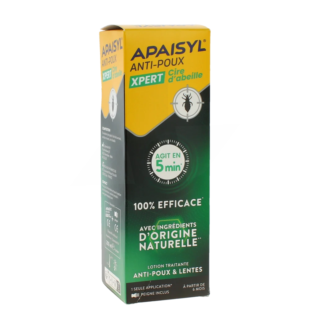 Apaisyl Anti-poux Xpert Cire D'abeille Lotion Falcon De 200 Ml