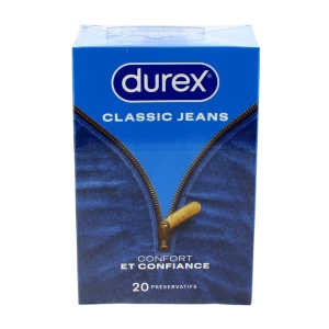 Durex Classic Jeans Préservatif Lubrifié Etui/20