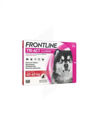 Frontline Tri-act Solution Pour Spot-on Chien 40-60kg 3 Pipettes/6ml à Lavernose-Lacasse