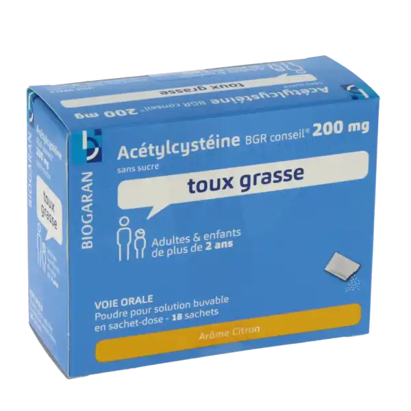 Acetylcysteine Bgr Conseil 200 Mg Sans Sucre, Poudre Pour Solution Buvable En Sachet-dose