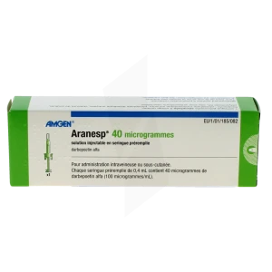 Aranesp 40 Microgrammes, Solution Injectable En Seringue Préremplie