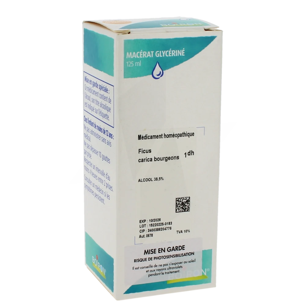 Boiron Ficus Carica Bourgeons 1dh Macérâts Glycérinés (mg) Solution Buvable Flacon De 125 Ml