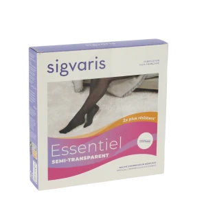 Sigvaris Essentiel Semi-transparent Bas Auto-fixants  Femme Classe 2 Épice Small Normal
