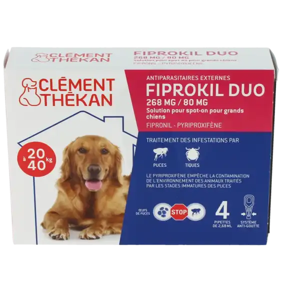 Fiprokil Duo 268 Mg/80 Mg Solution Pour Spot-on Pour Grands Chiens, Solution Pour Spot-on