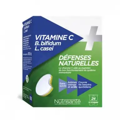 Nutrisanté Vitamine C + Probiotiques Comprimés à Croquer 2T/12