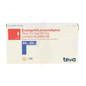 Enalapril/lercanidipine Teva 20 Mg/20 Mg, Comprimé Pelliculé