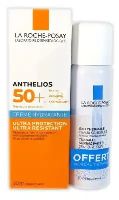 Anthelios Spf50+ Crème Hydratante Avec Parfum T Pompe/50ml+eau Thermale 50ml