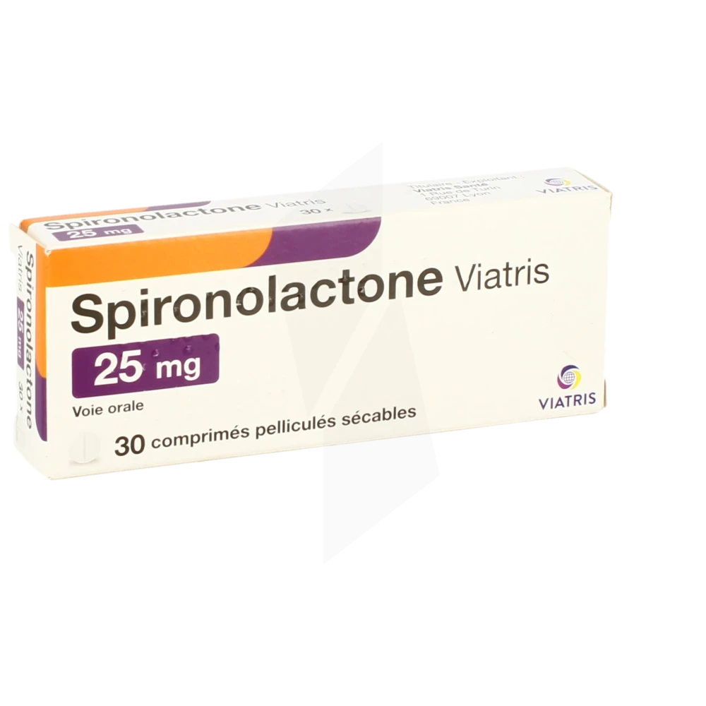 Spironolactone Viatris 25 Mg, Comprimé Pelliculé Sécable