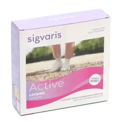 Sigvaris Active Loisirs Chaussette Classe 2 Femme Rose Pêche Long M à BOURG-SAINT-MAURICE